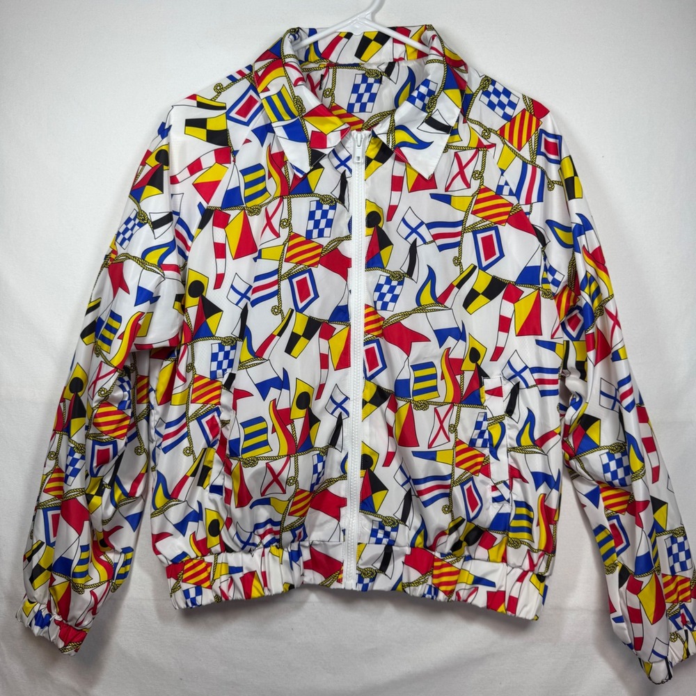 Forever 21 International Flags Print Jacket Windbreaker Women's Sz Small No Tag